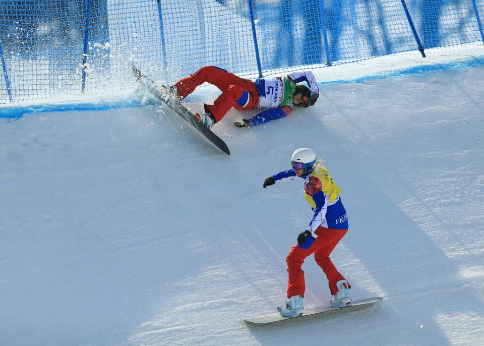 Charlotte Bankes, top, crashed out in Sochi, but has since been crowned world champion (Mike Egerton/PA) (PA Archive)