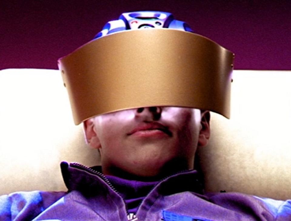 Ricky Ullman wears a VR headset