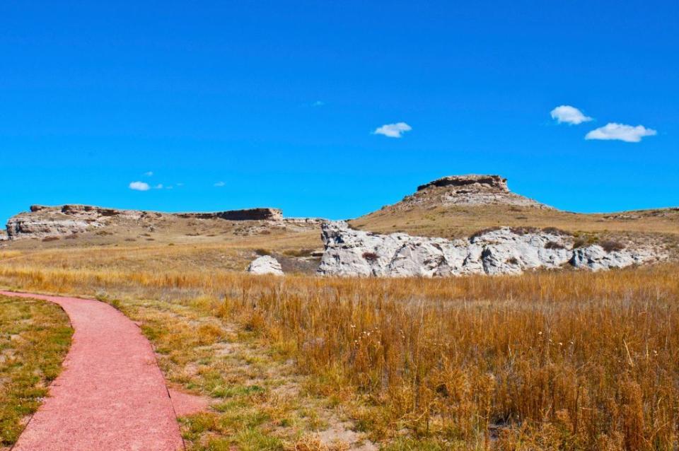 <p><a href="https://www.nps.gov/agfo/index.htm" rel="nofollow noopener" target="_blank" data-ylk="slk:Agate Fossil Beds National Monument;elm:context_link;itc:0;sec:content-canvas" class="link "><strong>Agate Fossil Beds National Monument</strong></a></p><p>A lot of Nebraska is filled with farmland, but this open space makes it the perfect place for wild animals to roam. Find out why paleontologists love this fossil filled spot. </p>