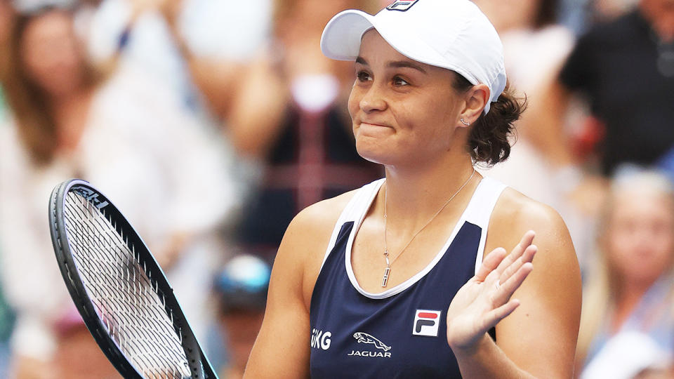 Ash Barty, pictured here after defeating Vera Zvonareva at the US Open.