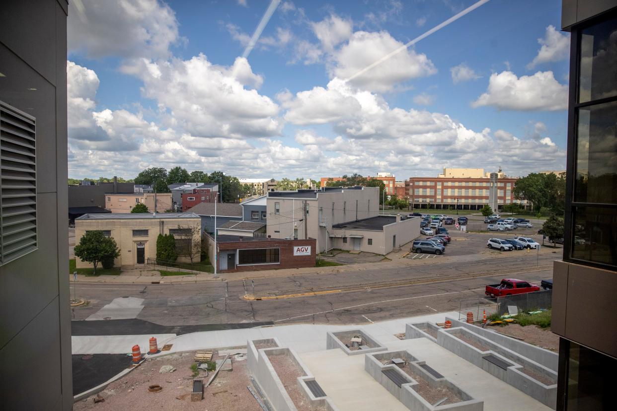 The four buildings directly across the street from the Wood County Courthouse are now owned by the county. They plan is to tear them down to make additional parking space for the courthouse.