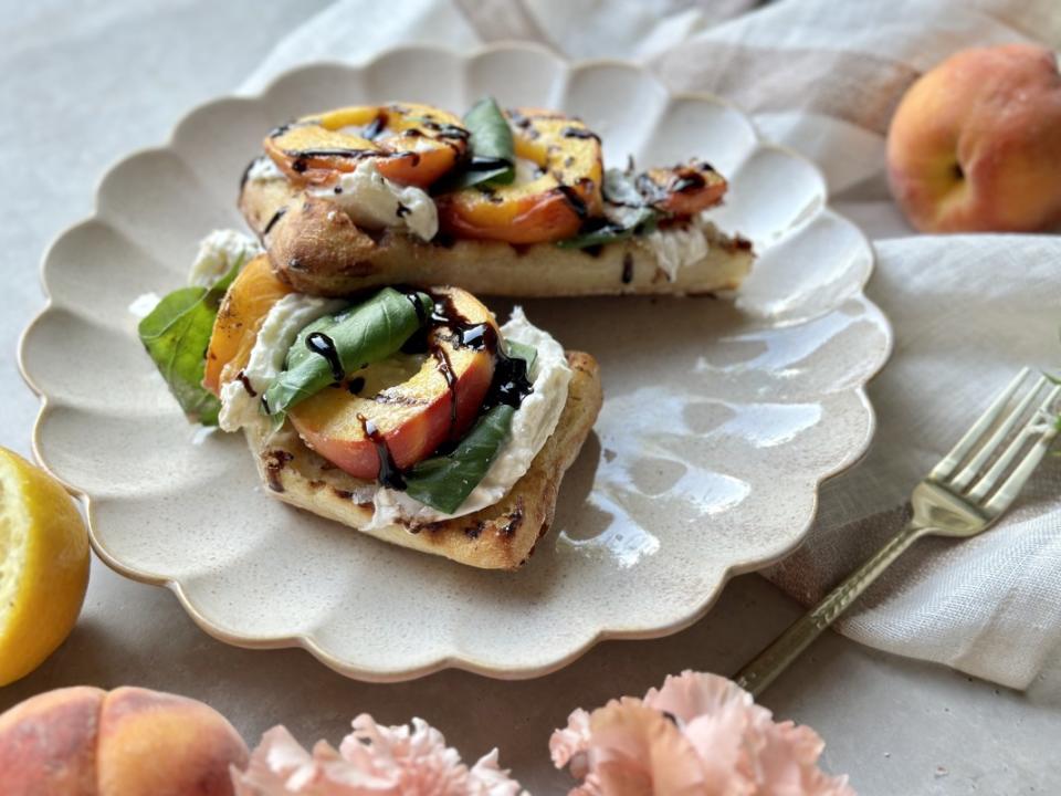 <p>Ragan Wallake Kitchenette</p><p>This creamy-fruity-toasty combo is hard to beat.</p><p><strong>Get the recipe: </strong><strong><a href="https://www.yahoo.com/lifestyle/grilled-peach-burrata-toast-summer-123000599.html" data-ylk="slk:Grilled Peach and Burrata Toast;elm:context_link;itc:0;sec:content-canvas;outcm:mb_qualified_link;_E:mb_qualified_link;ct:story;" class="link  yahoo-link">Grilled Peach and Burrata Toast </a></strong></p>