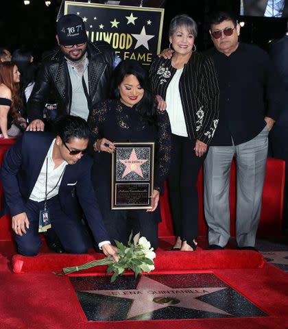 David Livingston/Getty Left to right: Chris Perez, A.B. Quintanilla III, Suzette Quintanilla, Marcella Quintanilla and Abraham Quintanilla attend Selena Quintanilla posthumously receiving a star on the Hollywood Walk of Fame on November 3, 2017 in Hollywood, California.