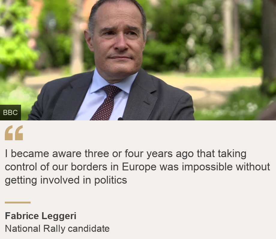 "I became aware three or four years ago that taking control of our borders in Europe was impossible without getting involved in politics", Source: Fabrice Leggeri, Source description: National Rally candidate, Image: Fabrice Leggeri