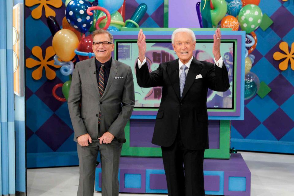 <p>Sonja Flemming/CBS via Getty</p> Drew Carey and Bob Barker on 