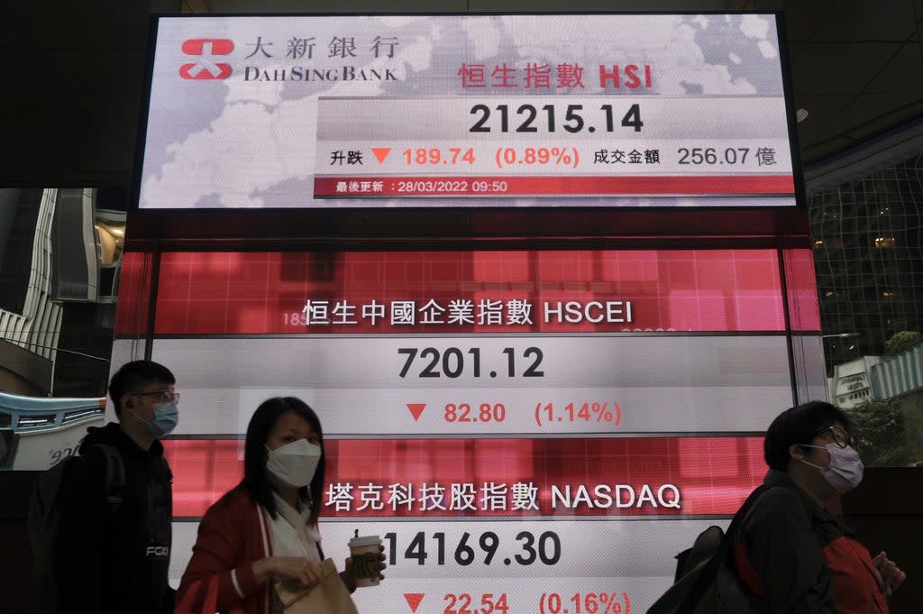 Hong Kong Financial Markets (Copyright 2022 The Associated Press. All rights reserved.)