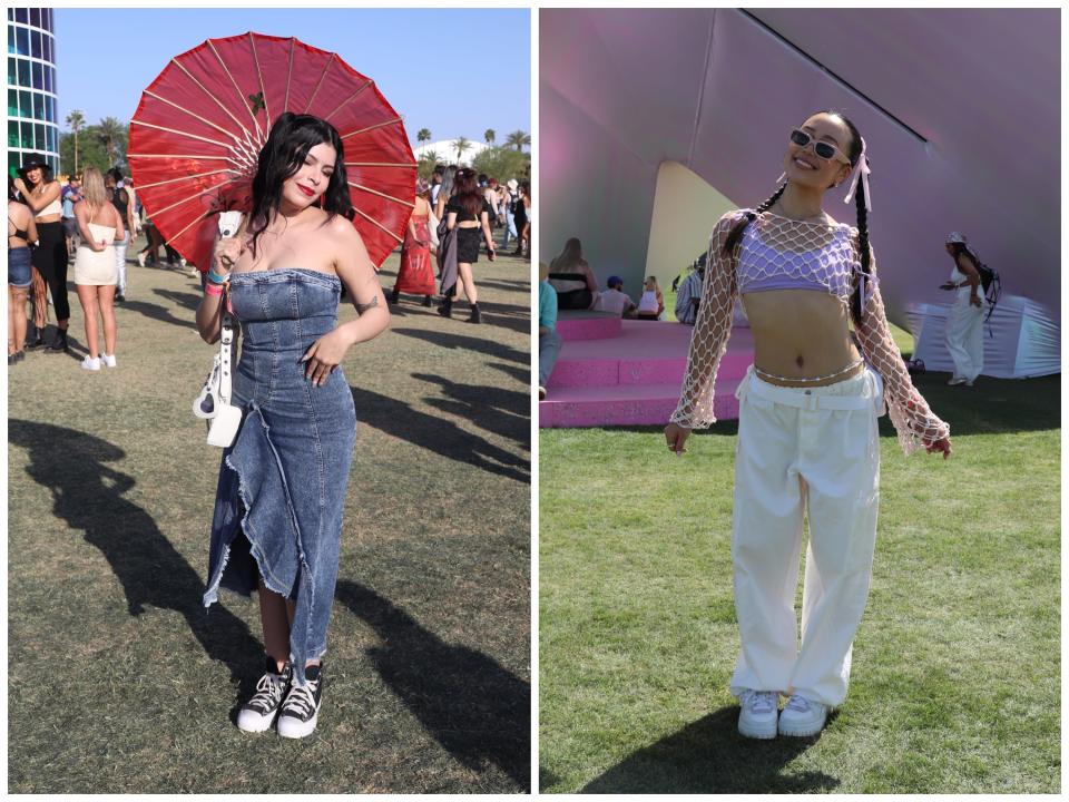 Denim and sheer pieces were big at Coachella 2023.