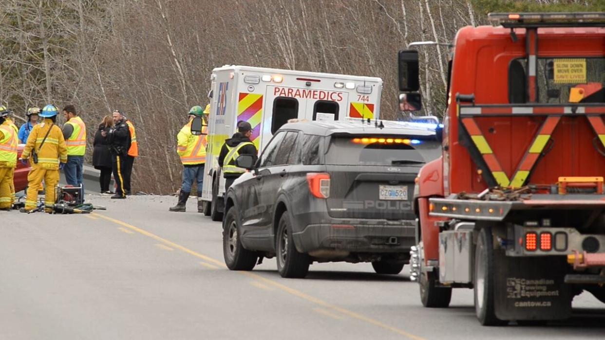 A section of Prospect Road in Prospect, Kings County, was closed following the crash, but reopened hours later. (Submitted by Bill Roberts - image credit)