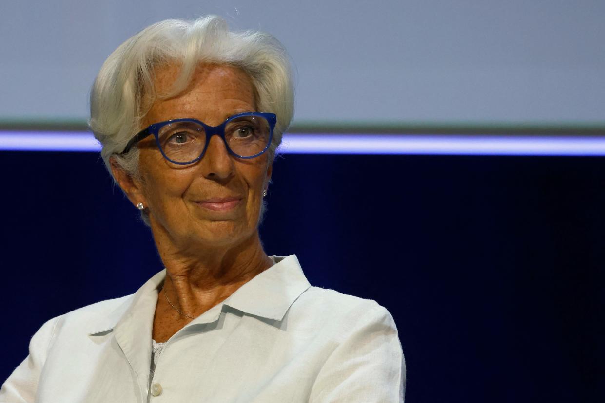 ECB president Christine Lagarde said that the move was not "tapering" but that the bank was "recalibrating". Photo: Ludovic Marin/AFP via Getty Images