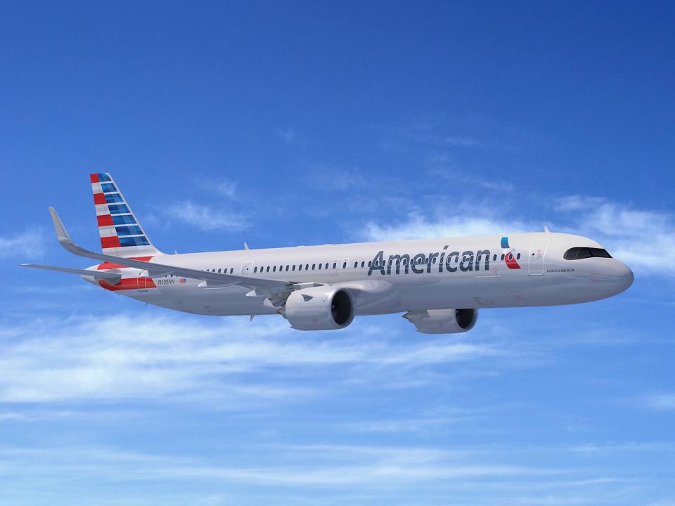 An A321XLR in American livery.