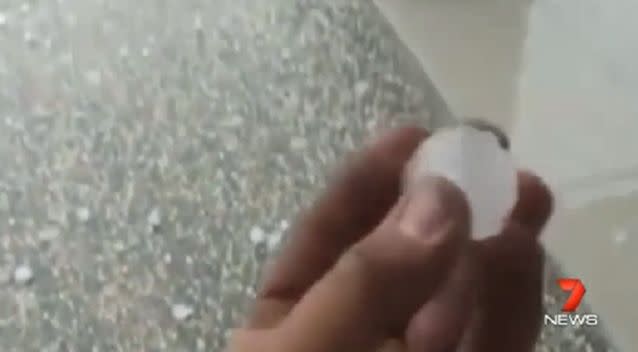 Hail in Queensland. Photo: 7 News