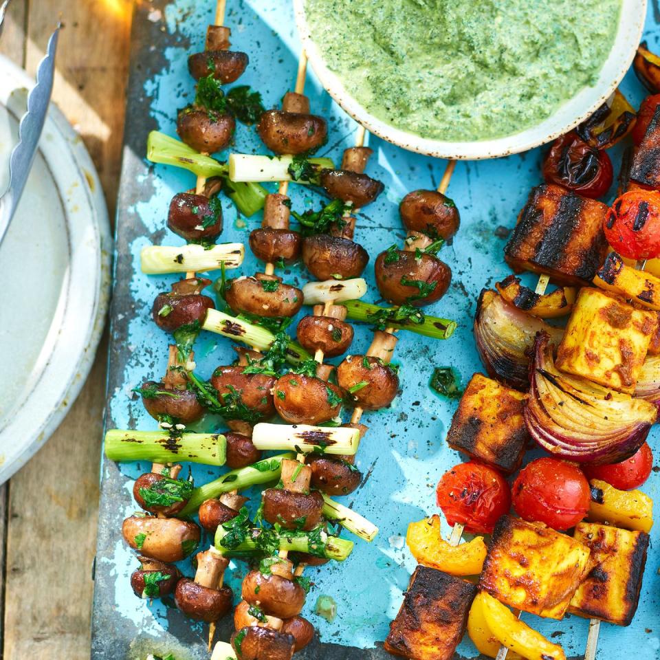 best barbecue recipes garlic and herb mushroom skewers