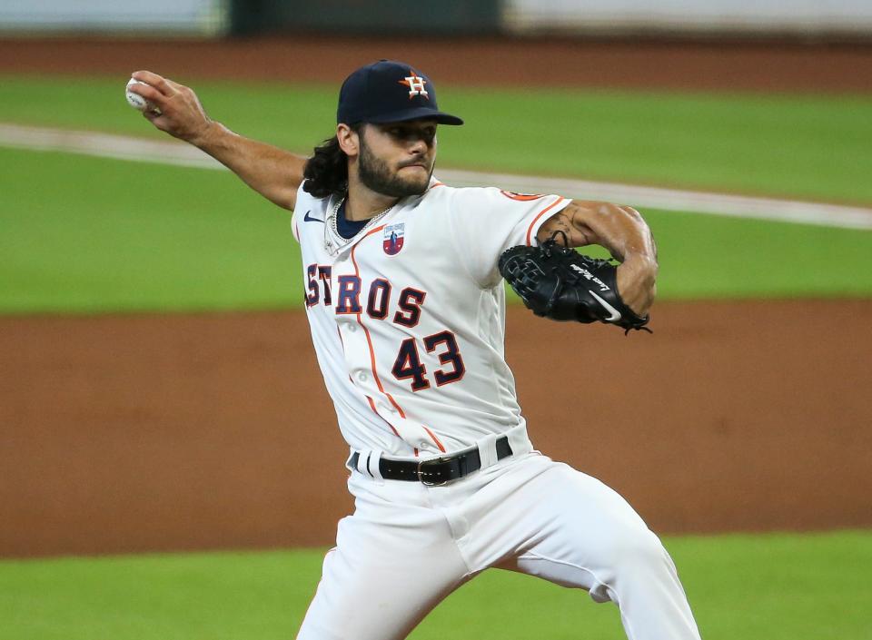 Right-hander Lance McCullers Jr. has a 32-25 record and 3.70 ERA over five MLB seasons with the Houston Astros.