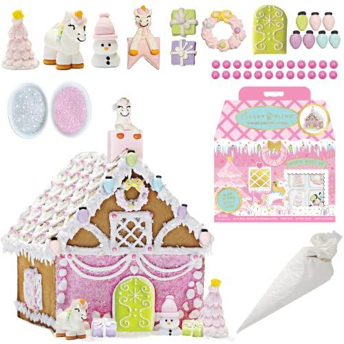 9) Christmas Gingerbread House Kits for Girls - Unicorn Magical Merryland Gingerbread House Kit - Includes Pre-Baked Gingerbread House, Quick-Dry Icing, Glittery Sugar™ and Edible Figurines - Nut Free