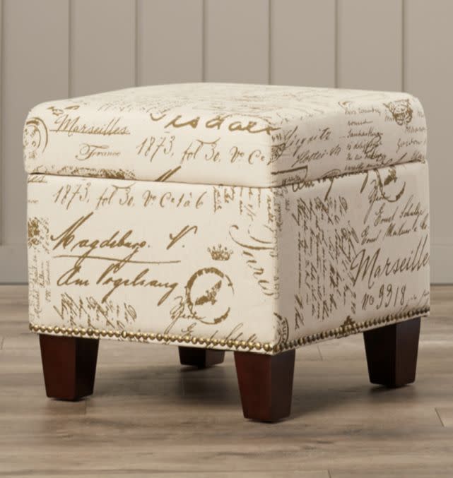 Script Cube Storage Ottoman, $108.99 at <a href="http://www.wayfair.com/Blake-Script-Cube-Ottoman-ATGR1454-ATGR1454.html" target="_blank">Wayfair</a>