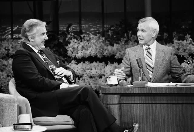 <p>Gene Arias/NBCU Photo Bank/NBCUniversal via Getty</p> A young Ed McMahon and Johnny Carson