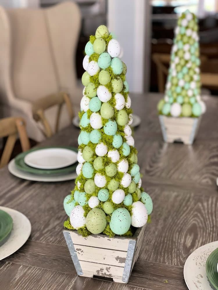 egg topiary easter decorations