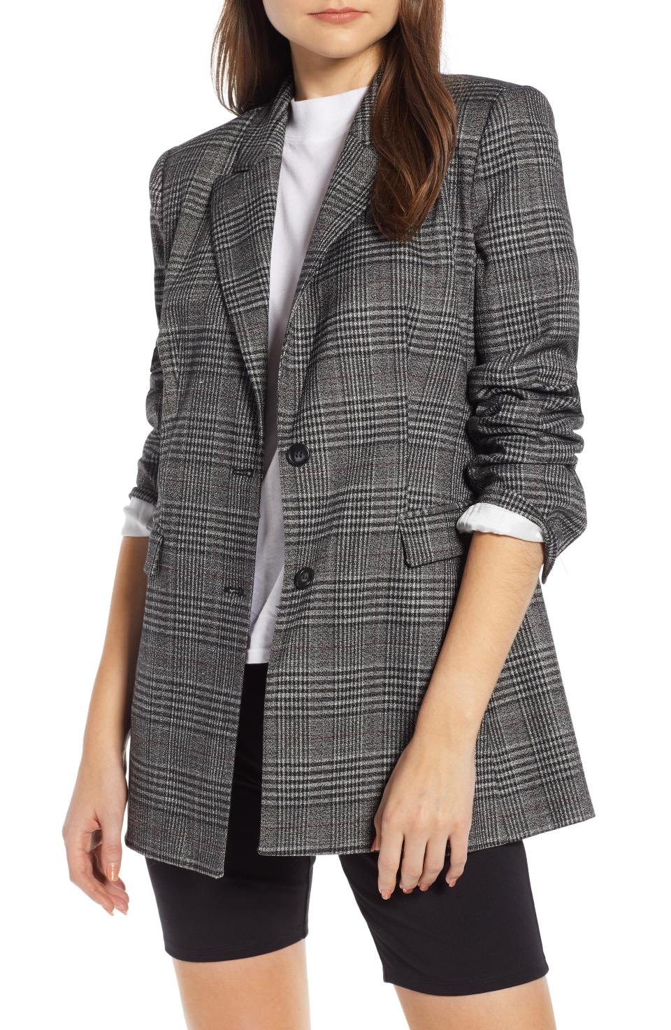 <p><strong>SOMETHING NAVY</strong></p><p>nordstrom.com</p><p><strong>$99.00</strong></p><p><a rel="nofollow noopener" href="https://shop.nordstrom.com/s/something-navy-plaid-blazer-nordstrom-exclusive/5142423" target="_blank" data-ylk="slk:Shop Now;elm:context_link;itc:0;sec:content-canvas" class="link ">Shop Now</a></p>Sophisticated yet contemporary, this checkered jacket fits just right for a day at the office or a night out with friends. This chic style is part of fashion influencer Arielle Charnas's much-anticipated collection that embodies approachable fashion with a luxe sensibility."/