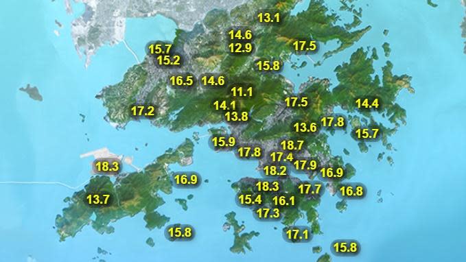 本港地區今日天氣預測大致天晴。日間乾燥，最高氣溫約23度。(香港天文台)