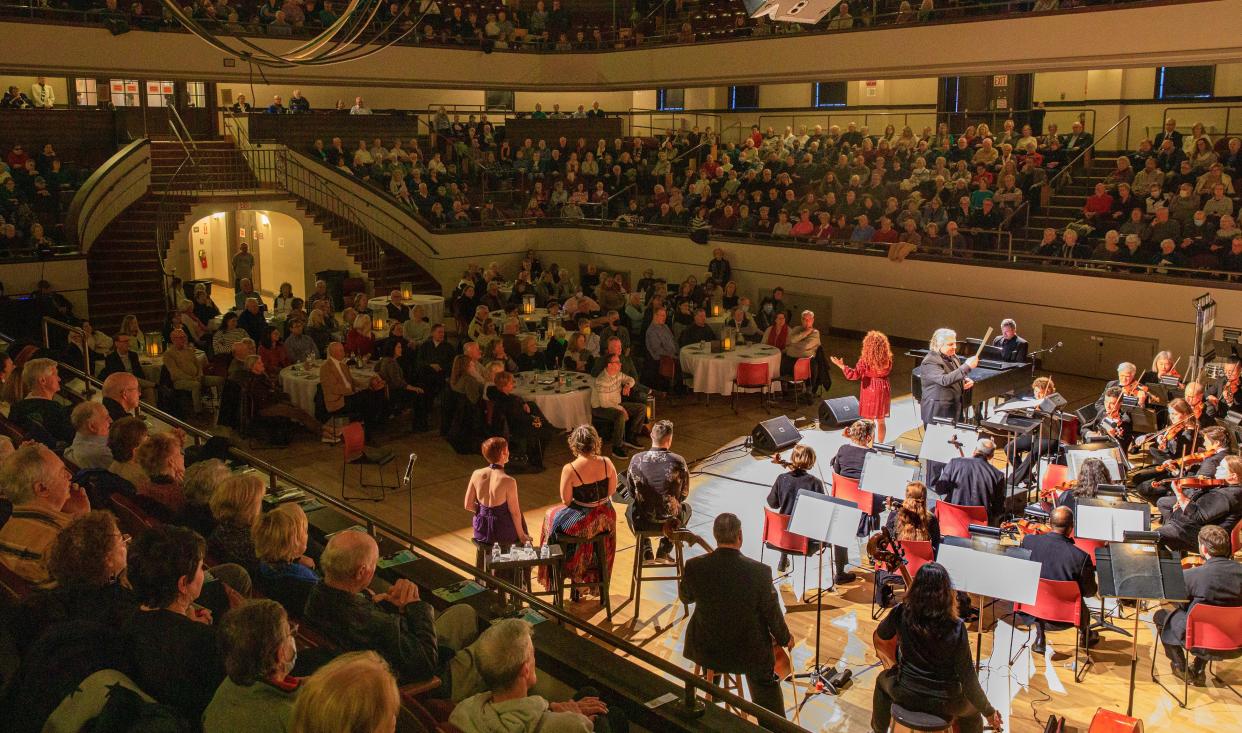 The Plymouth Philharmonic Orchestra performs a Pops concert in January 2024.