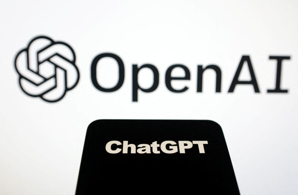 FILE PHOTO: OpenAI and ChatGPT logos are seen in this illustration taken, February 3, 2023. REUTERS/Dado Ruvic/Illustration/File Photo