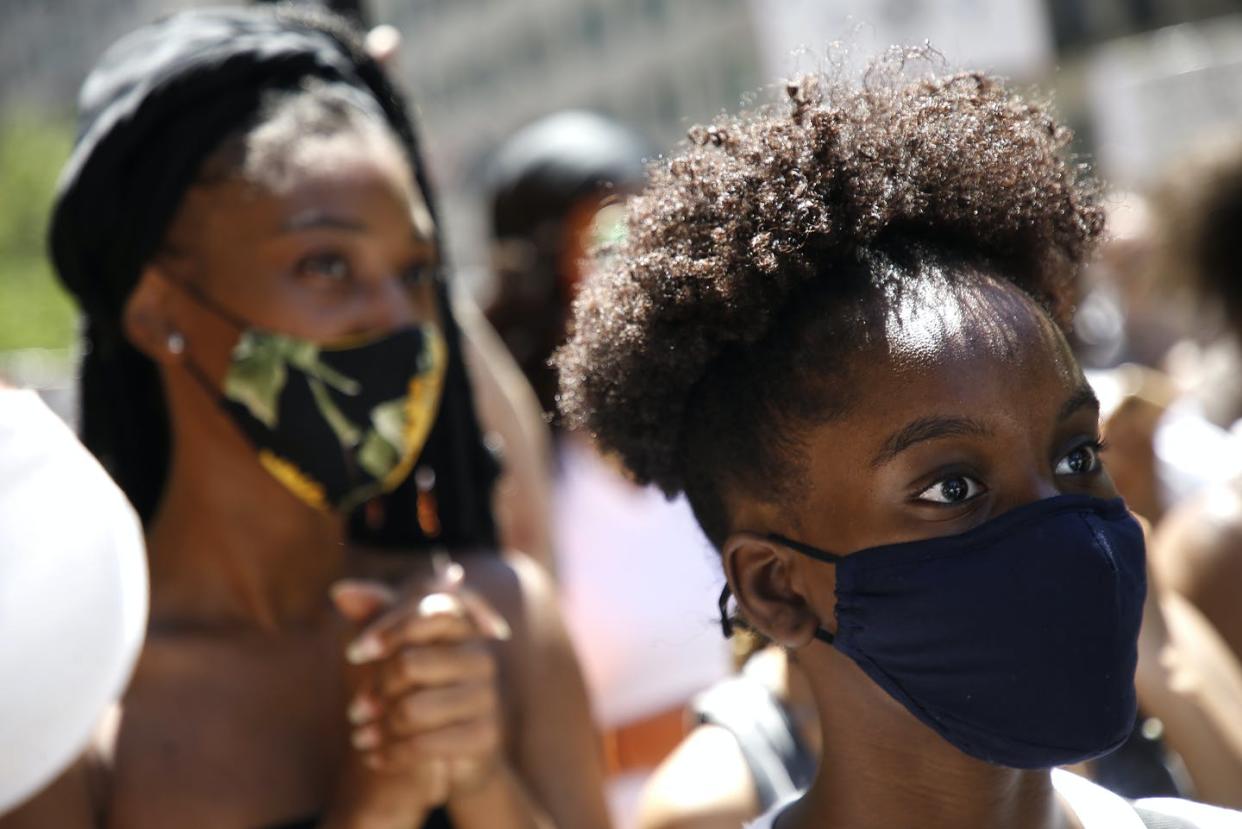 <span class="caption">Your experiences affect your brain – and your brain affects your health.</span> <span class="attribution"><a class="link " href="https://www.gettyimages.com/detail/news-photo/hundreds-of-demonstrators-walk-to-gracie-mansion-the-news-photo/1219619719" rel="nofollow noopener" target="_blank" data-ylk="slk:John Lamparski/NurPhoto via Getty Images;elm:context_link;itc:0;sec:content-canvas">John Lamparski/NurPhoto via Getty Images</a></span>