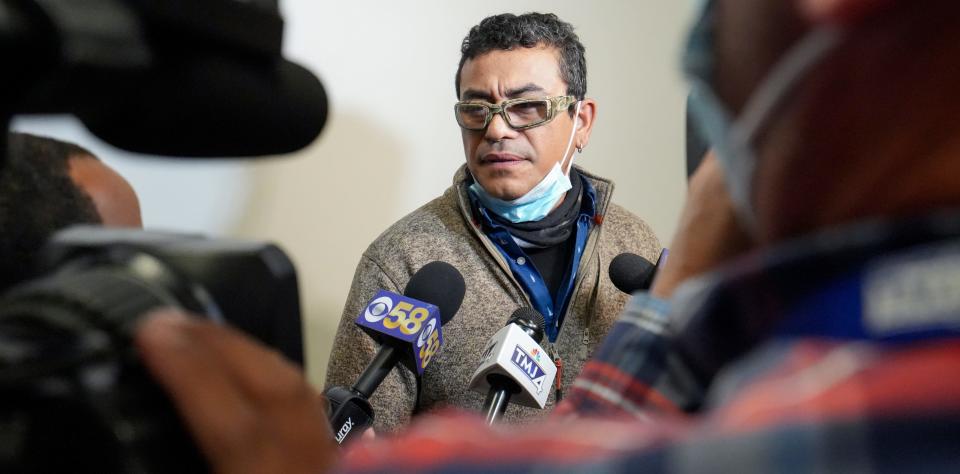 Mahud Villalaz, the victim, seen after the sentencing of Clifton Blackwell, 64, who was convicted of first-degree reckless injury, with a dangerous weapon as a hate crime Wednesday at the Milwaukee County Courthouse. Blackwell received 10 years in prison for the hate crime acid attack plus five years of supervision. Villalaz has two boys and after the crime, his boys feared for what may happen to them. Villalaz said after the sentencing “I will tell my boys that justice prevailed.”