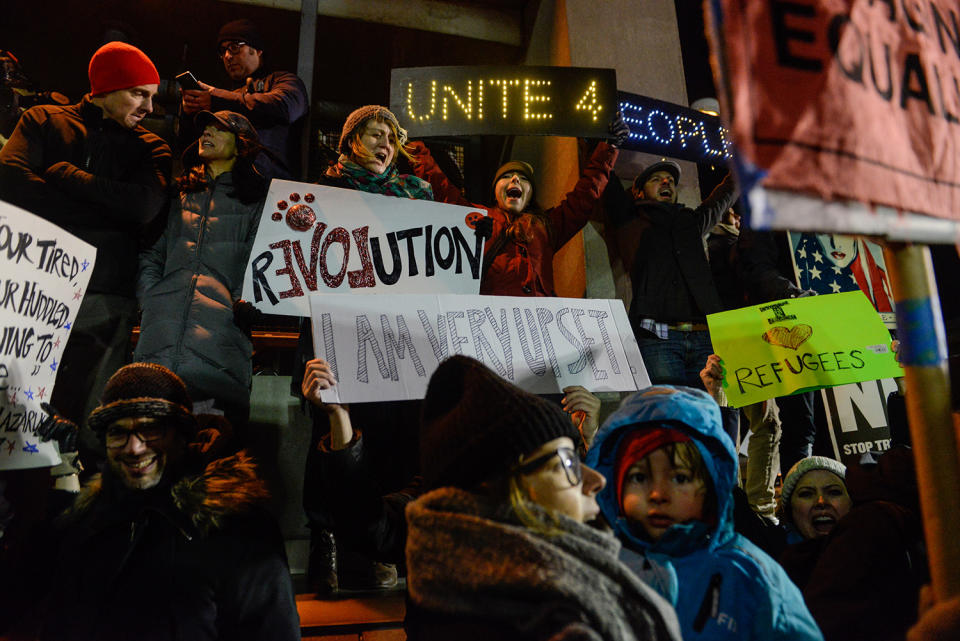 Protests at JFK over travel ban