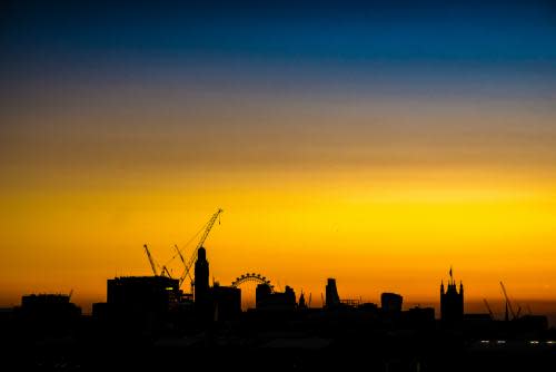 Its just a typical London skyline sunrise <br>I got up earlier than usual and looked out of our 9th floor window towards east London just as the sun was rising, the silhouette and the colour changed rapidly as I grabbed my camera and shot this, a little post process in Lightroom ended up as this