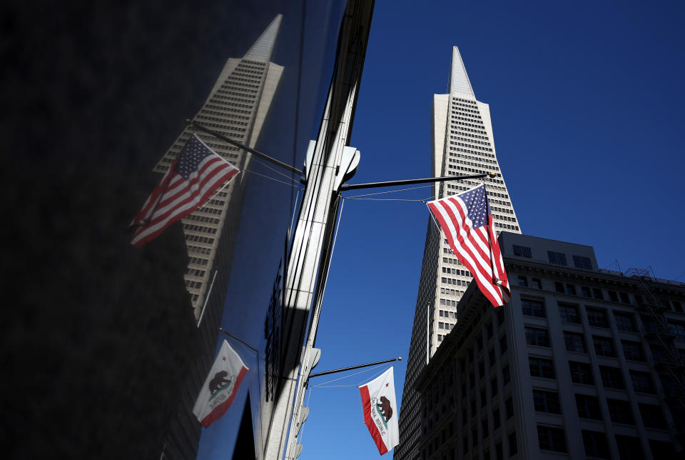 美國商廈落成量減少，但空置率仍處於高位，圖為三藩市。 (Justin Sullivan/Getty Images)