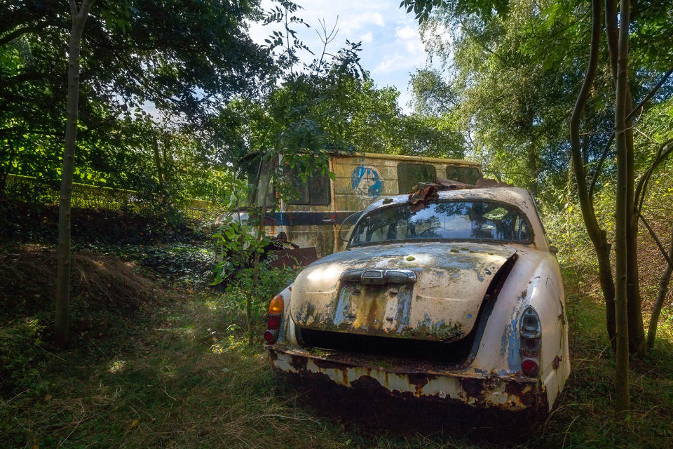 Cars left behind turning to rust