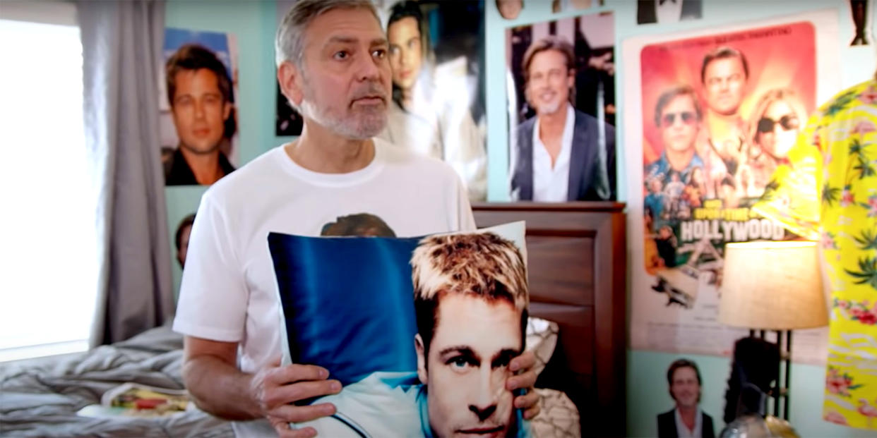 Clooney's room is a love letter to Pitt. (YouTube)