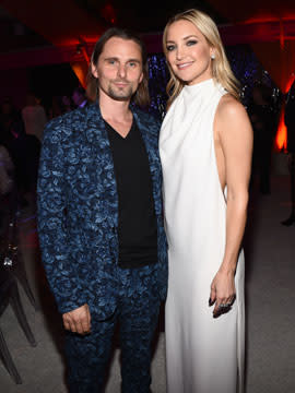 Kate Hudson's ex-fiance Matthew Bellamy hit amfAR's 22nd Cinema Against AIDS Gala red carpet in Cannes, France with a new lady by his side. Elle Evans stuck close to the 36-year-old Muse rocker as the two posed for pics at the 68th annual Cannes Film Festival's biggest event. Bellamy's 25-year-old date even went so far as to plant a kiss on the musician's cheek. Getty Images The two reportedly got together in April after being introduced by mutual friends. <strong> PHOTOS: See the Stylish Stars at the Cannes Film Festival </strong> If Evans looks familiar, you might recognize her as one of the dancers from Robin Thicke's "Blurred Lines" -- or you're just confusing her for Hudson who she sort of resembles. Vevo <strong> NEWS: Is Kate Hudson Dating Derek Hough After Calling Off Engagement? </strong> After four years together, Bellamy and Hudson, 36, split in Dec. 2014 and from the looks of several sightings, have remained amicable. They have a three-year-old son, Bingham, together. Getty Images <strong>What do you think of this new couple alert? </strong>After Hudson's breakup from Bellamy, there was a rumor that she was dating <em>Dancing with the Stars</em> pro Derek Hough. See how that story got started: 