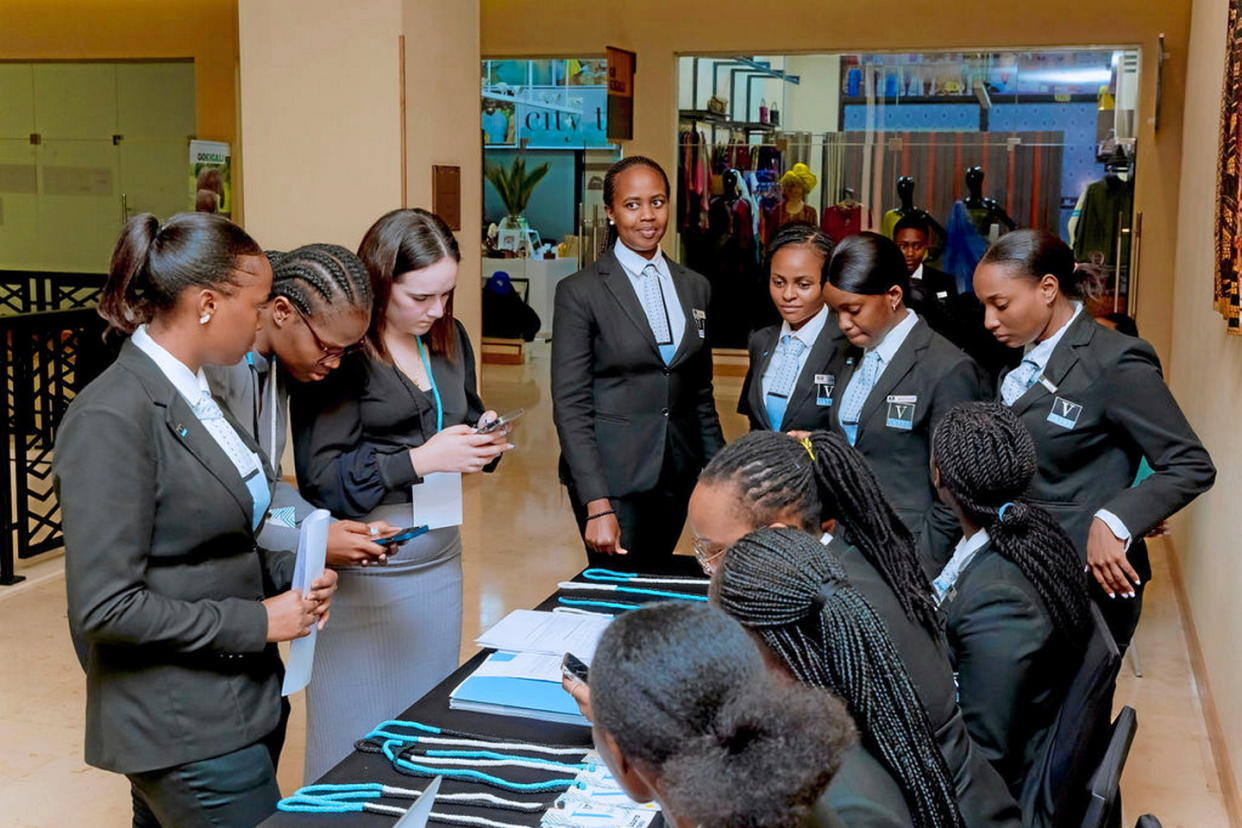 Étudiantes de l'école Vatel Rwanda, lors de la convention Vatel, Business School spécialisée dans le management hotelier qui s'est tenue du 23 au 27 octobre à Kigali.   - Credit:Sylvie Rantrua