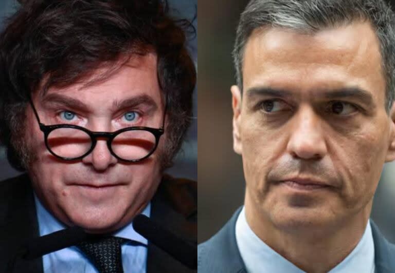 Javier Milei y Pedro Sánchez