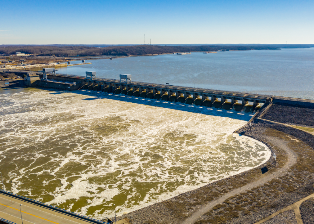 Kentucky hydroelectric Dam over Tennessee River.