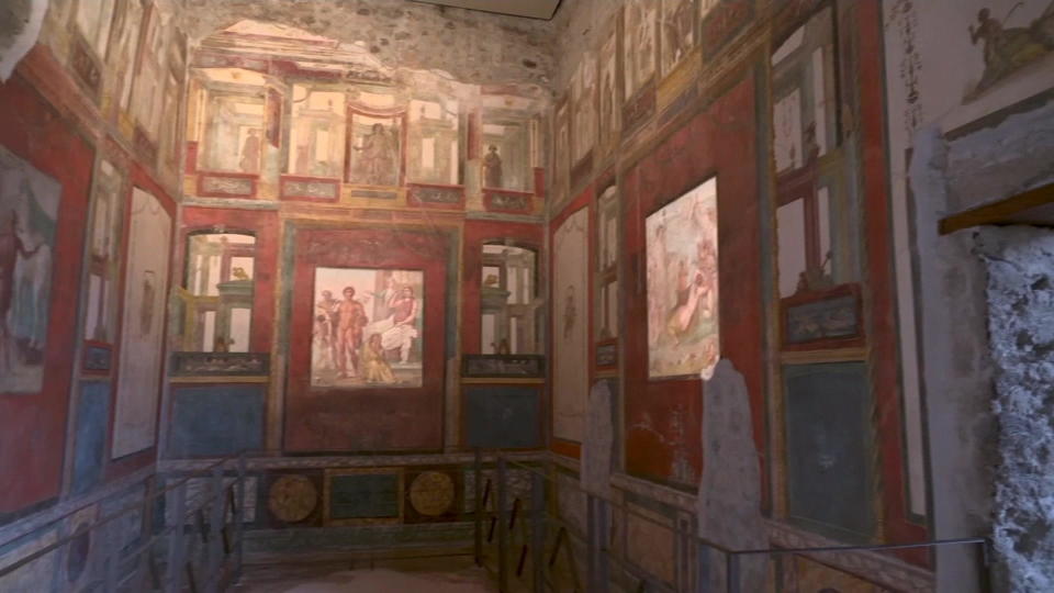 The House of the Vetti at Pompeii, which has reopened after a 20-year restoration, including of its many frescoes.  / Credit: CBS News