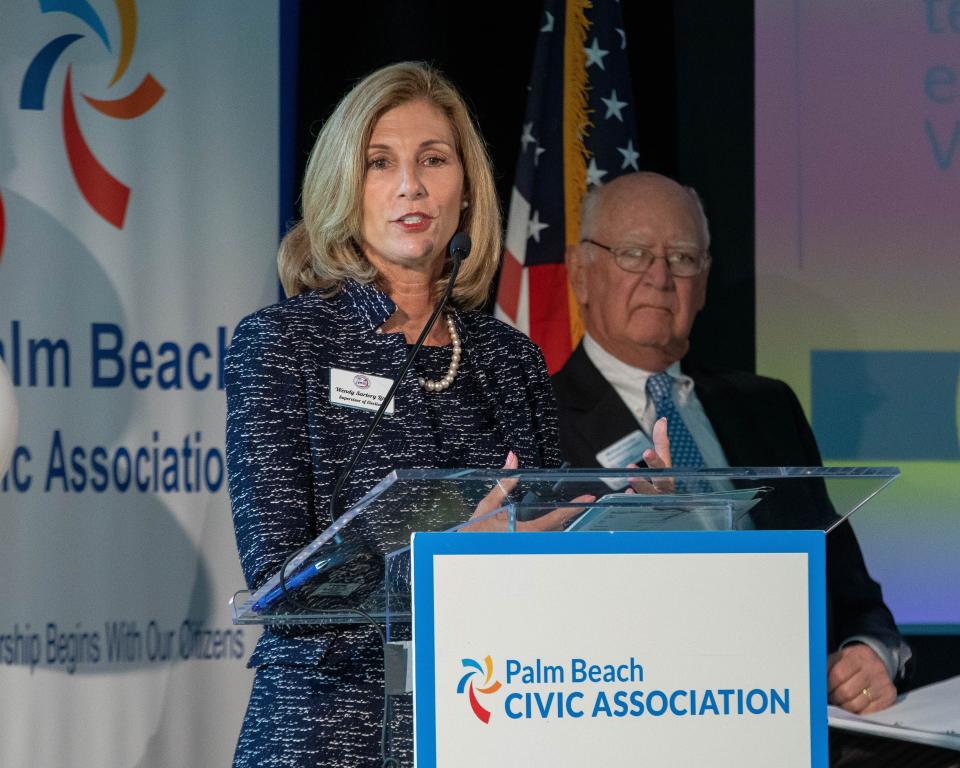 Wendy Sartory Link, Palm Beach County Supervisor of Elections, discussed rule changes to voting by mail and other election-related matters during a Tuesday candidates' forum hosted by The Palm Beach Civic Association.