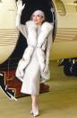 <p>Here, the actress Joan Collins was spotted on the set of <em>Dynasty</em> as her character Alexis Carrington. Isn't this what most people wear to the airport?</p>