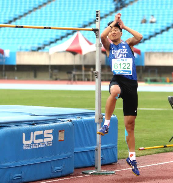 港都盃田徑賽公開女跳高決賽，奧運培訓隊李晴晴1.78破大會。林嘉欣／攝影。