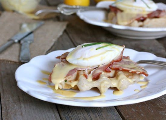 <strong>Get the <a href="http://www.againstallgrain.com/2012/06/17/eggs-benedict-over-savory-waffles/" target="_hplink">Eggs Benedict Over Savory Waffles recipe</a> from Against All Grain</strong> 