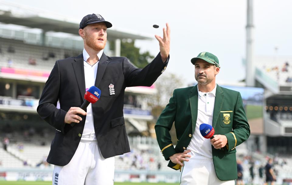 Ben Stokes tosses the coin before the start of the first Test (Getty Images)