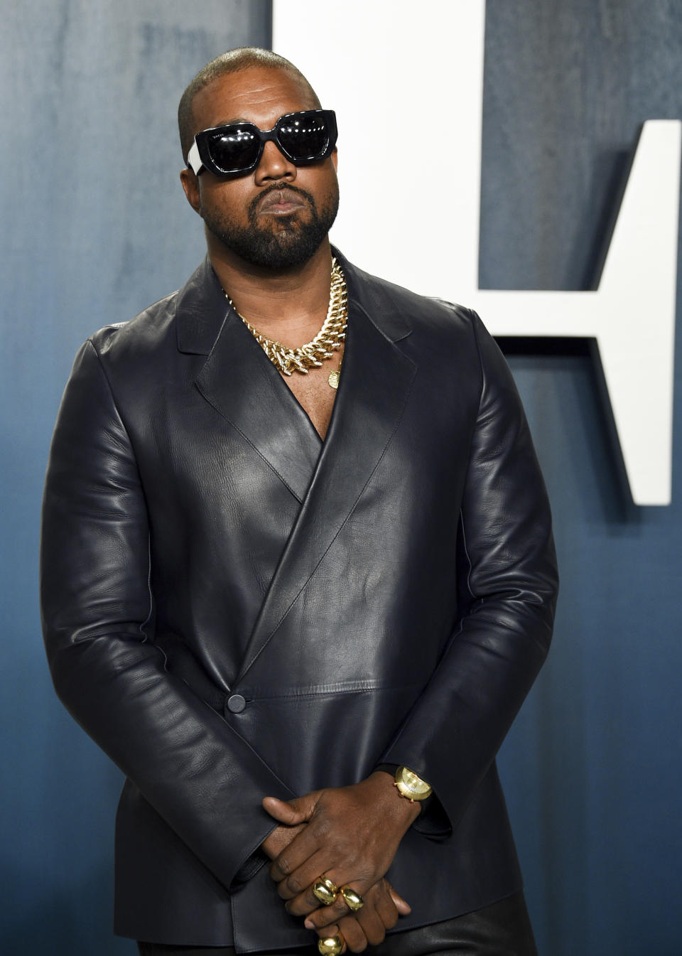 Kanye West arrives at the Vanity Fair Oscar Party on Sunday, Feb. 9, 2020, in Beverly Hills, Calif. (Photo by Evan Agostini/Invision/AP)