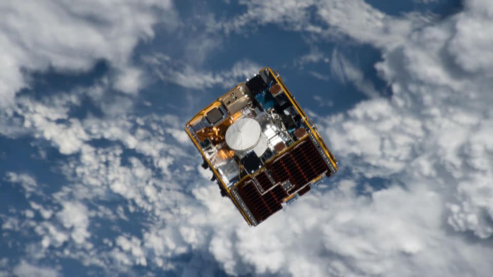 The disruption of satellites would cause unimaginable interruptions in our daily lives. Here, the NanoRacks-Remove Debris satellite is deployed from the International Space Station in 2018. - NASA