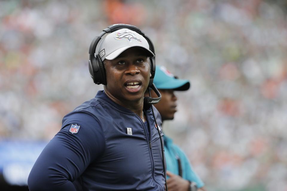 Denver Broncos head coach Vance Joseph’s team fell to 2-3 after a blowout loss to the Jets. (AP)