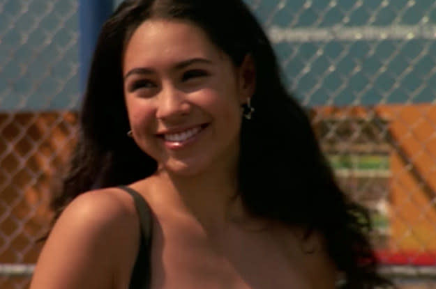 A closeup of Cassie Steele smiling