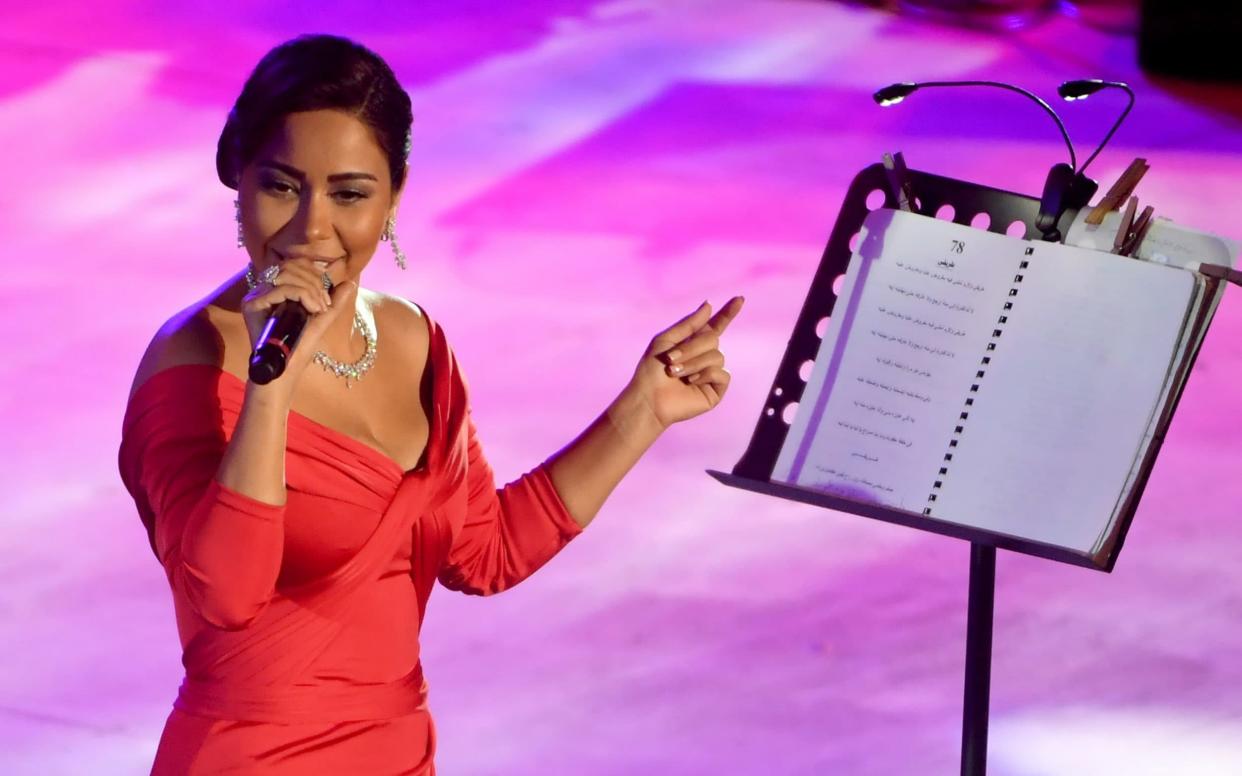 Sherine Abdel Wahab, who is also a judge on the Arabic version of 'The Voice', was previously sentenced to six months in prison for saying the Nile was polluted; the sentence was suspended on appeal - AFP