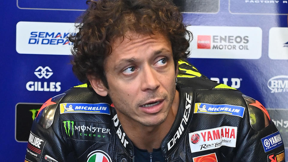 Valentino Rossi lashed out at MotoGP rival Johann Zarco, after his overtaking manoeuvre went wrong and nearly wiped out Rossi. (Photo by JOE KLAMAR/AFP via Getty Images)