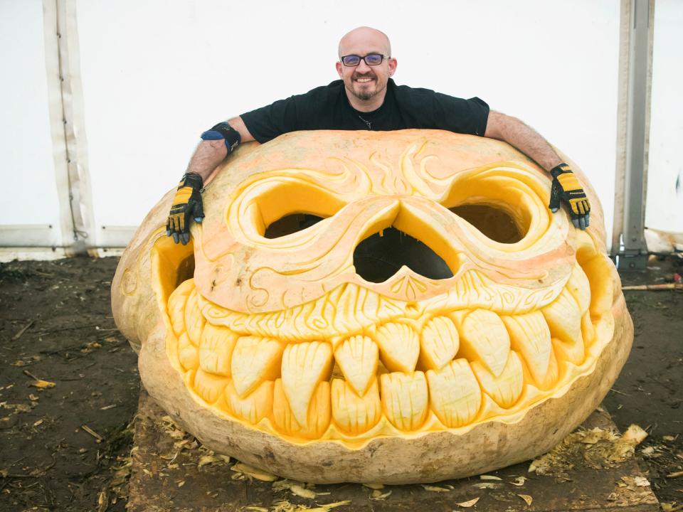 huge pumpkin carving