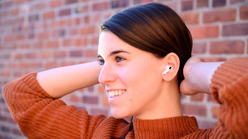The new AirPods fit easily in your ears, without the same bulk or "Frankenstein" look of other true wireless earbuds.